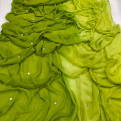 Pure Handwork Sequence Semi Chiffon saree