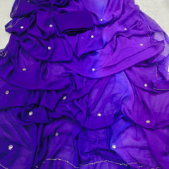 Pure Handwork Sequence Semi Chiffon saree
