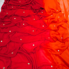 Pure Handwork Sequence Semi Chiffon saree