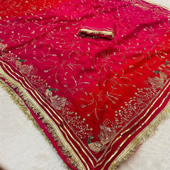 Semi Chiffon Zari Gota Saree