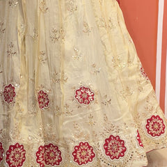 Pure Gazi Silk Handwork Dupatta with Tissue Lehenga