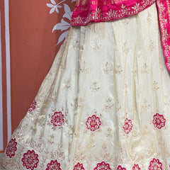 Pure Gazi Silk Handwork Dupatta with Tissue Lehenga