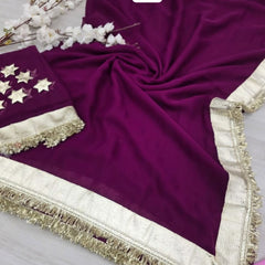 Pure Georgette Gota saree