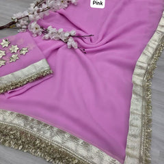 Pure Georgette Gota saree