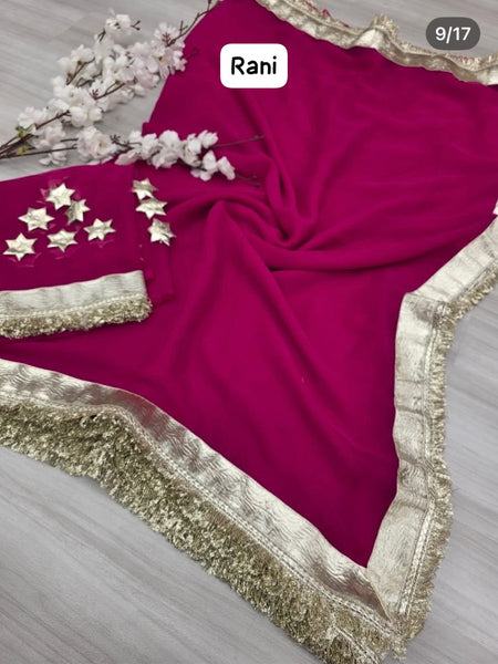 Pure Georgette Gota saree