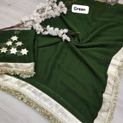 Pure Georgette Gota saree