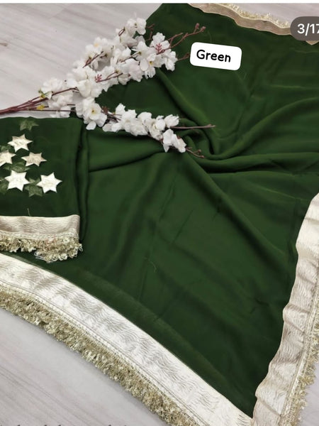 Pure Georgette Gota saree