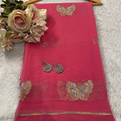 Pure Georgette Sitara Katdana Saree