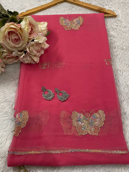 Pure Georgette Sitara Katdana Saree