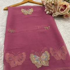 Pure Georgette Sitara Katdana Saree