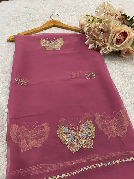 Pure Georgette Sitara Katdana Saree