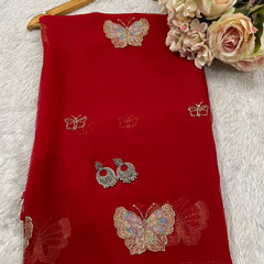Pure Georgette Sitara Katdana Saree