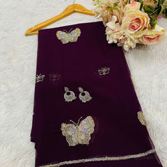 Pure Georgette Sitara Katdana Saree