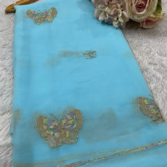Pure Georgette Sitara Katdana Saree