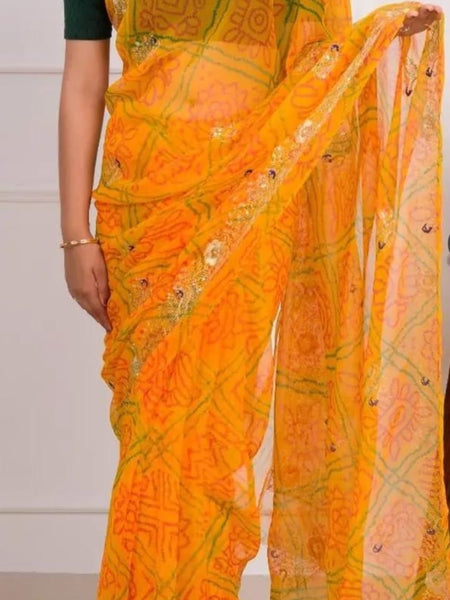 Georgette Zari Saree
