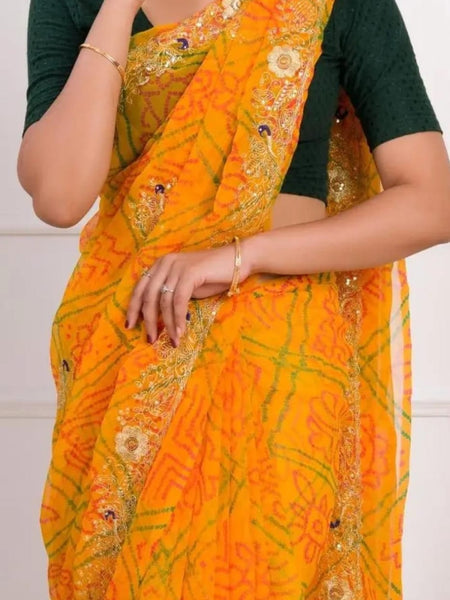 Georgette Zari Saree