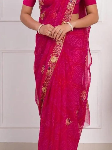 Georgette Zari Saree