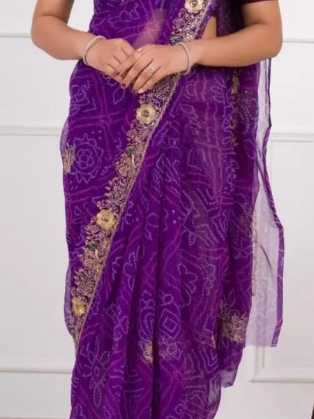 Georgette Zari Saree