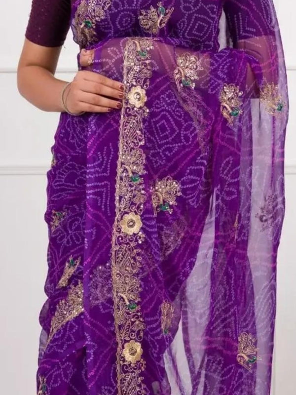 Georgette Zari Saree
