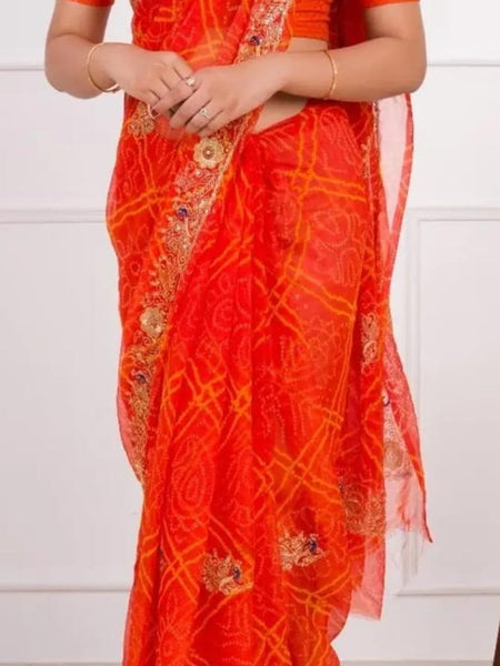 Georgette Zari Saree