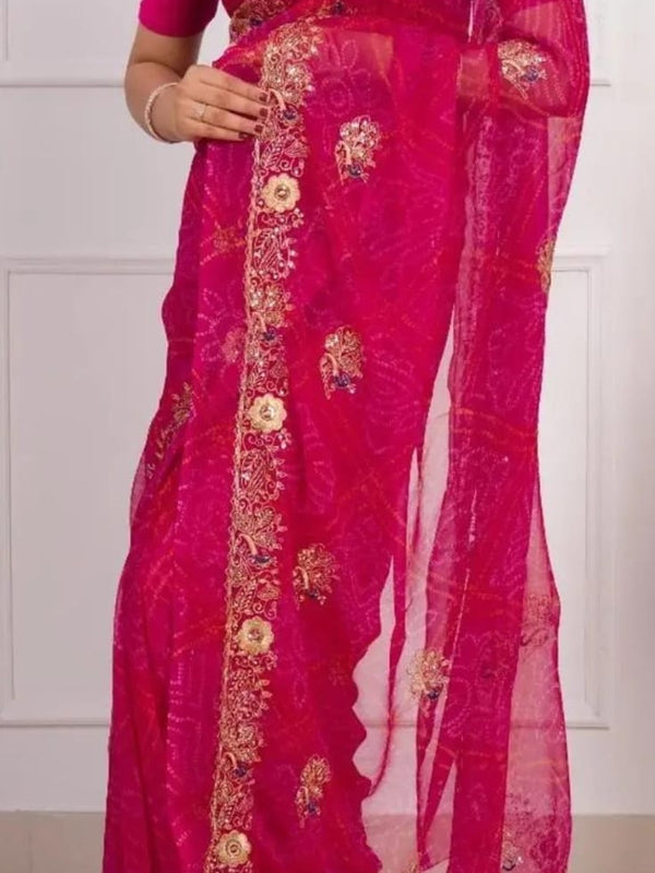 Georgette Zari Saree