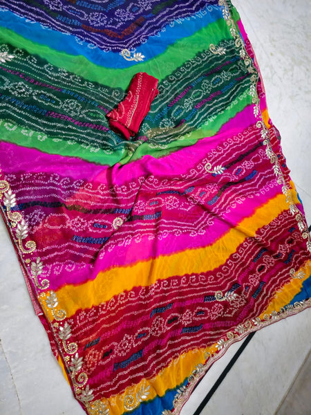 Pure Georgette Cutdana Saree