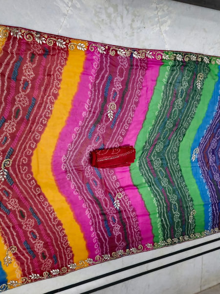 Pure Georgette Cutdana Saree