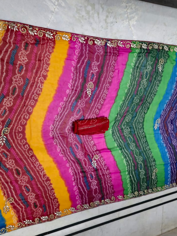 Pure Georgette Cutdana Saree