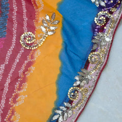 Pure Georgette Cutdana Saree