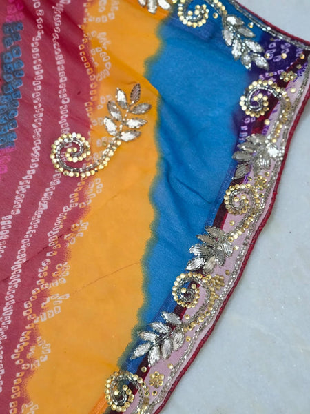 Pure Georgette Cutdana Saree