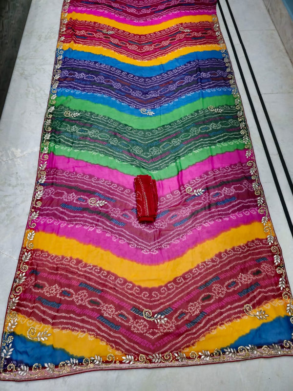 Pure Georgette Cutdana Saree