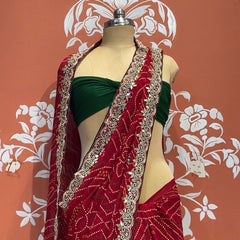 Pure Georgette Handwork Saree