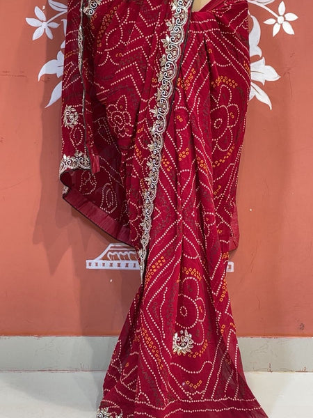 Pure Georgette Handwork Saree