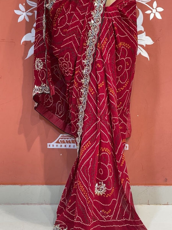 Pure Georgette Handwork Saree