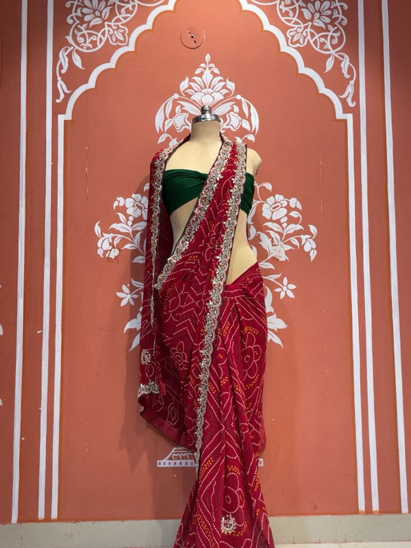Pure Georgette Handwork Saree