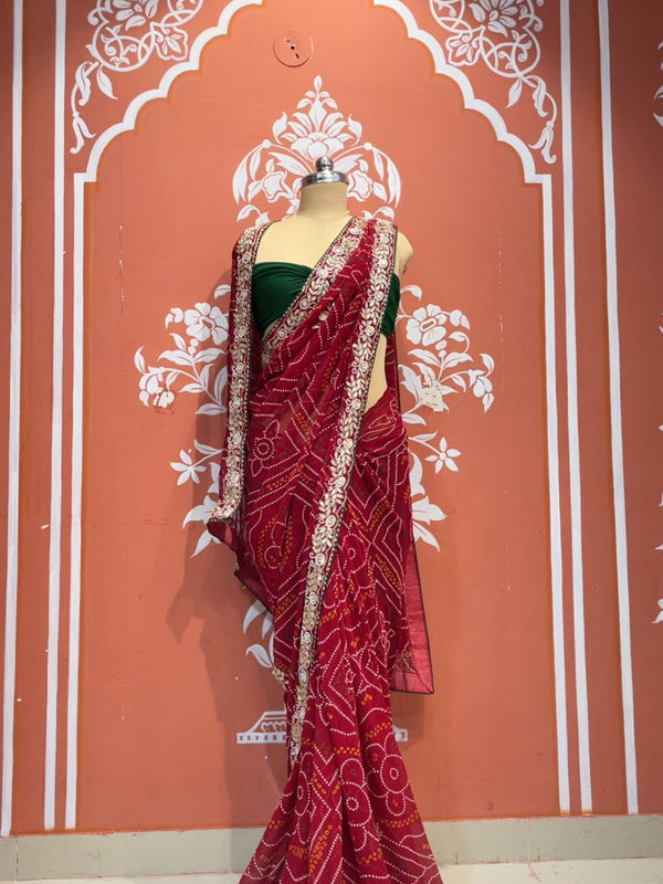 Pure Georgette Handwork Saree
