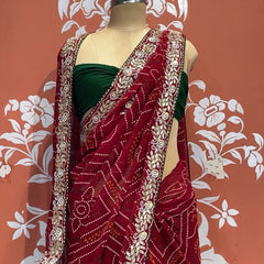 Pure Georgette Handwork Saree