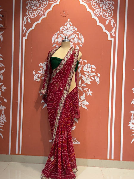 Pure Georgette Handwork Saree