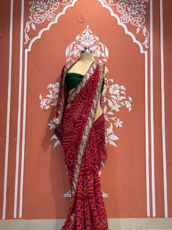 Pure Georgette Handwork Saree