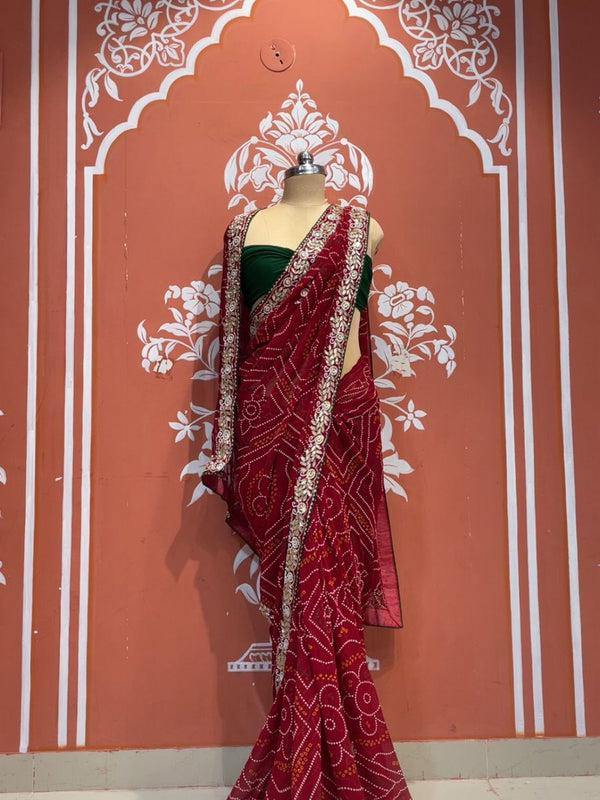 Pure Georgette Handwork Saree