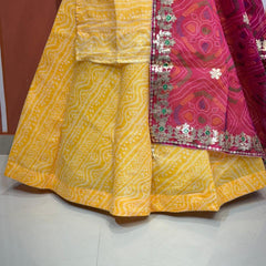 Kota Doriya Skirt , Kurti & Dupatta Set