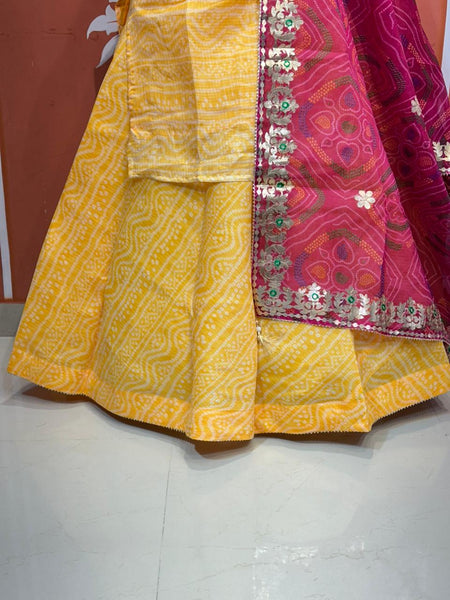 Kota Doriya Skirt , Kurti & Dupatta Set