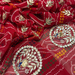 Pure CXC Georgette Gota Patti Saree