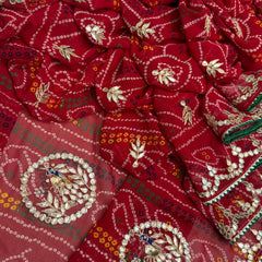 Pure CXC Georgette Gota Patti Saree