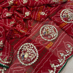 Pure CXC Georgette Gota Patti Saree