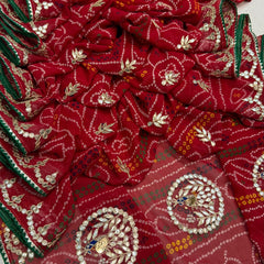 Pure CXC Georgette Gota Patti Saree