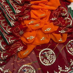Pure CXC Georgette Gota Patti Saree