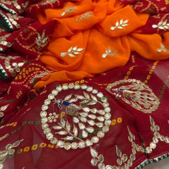 Pure CXC Georgette Gota Patti Saree