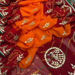 Pure CXC Georgette Gota Patti Saree