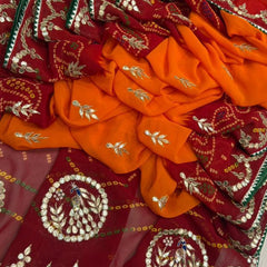 Pure CXC Georgette Gota Patti Saree